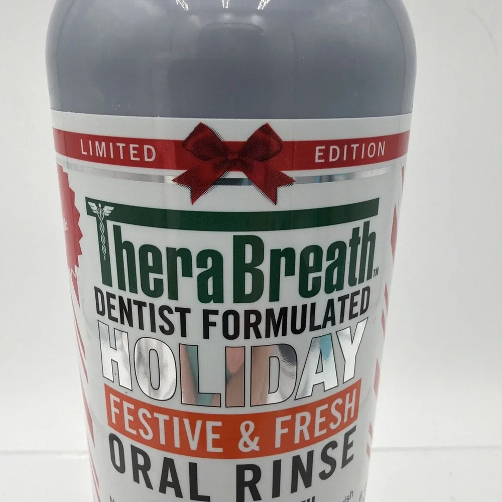 TheraBreath LTD EditionHoliday Festive & Fresh Oral Rinse, 16 fl‎ oz Peppermint